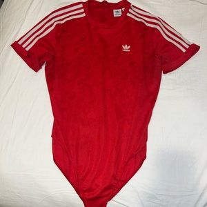 Adidas red body suit